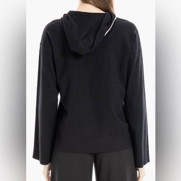 New! Max Studio Black Fine Gauge Hoodie Women’s size Large - Picture 5 of 15